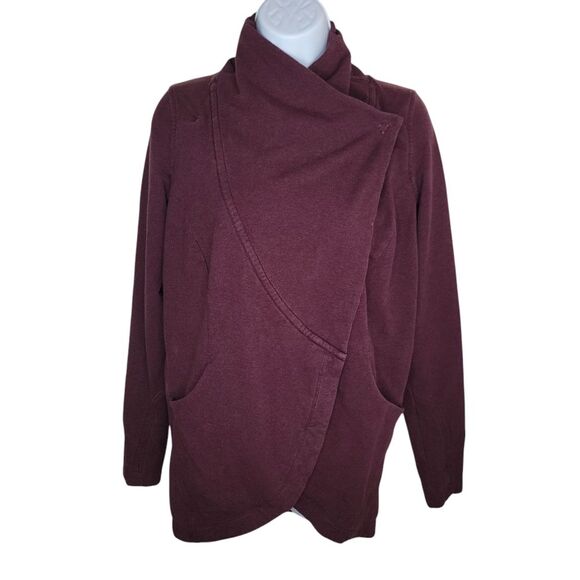 Lululemon Thats A Wrap Cardigan Jacket Bordeaux Purple Womens Sz 4 Activewear - Picture 1 of 6